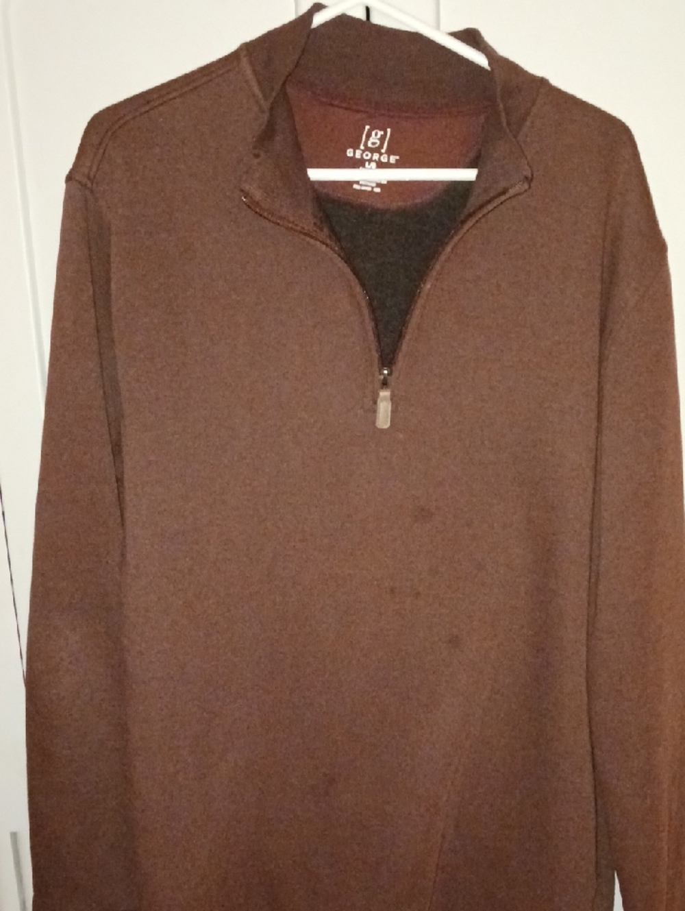 George Men's Brown Half-Zip Sweater
